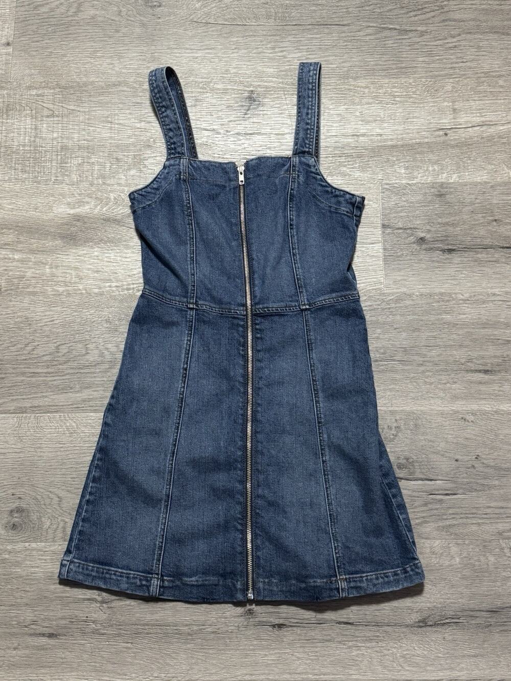 Reformation Randy Jean Dress Sz 4 Full Zip Blue Denim Mini Sleeveless EUC
